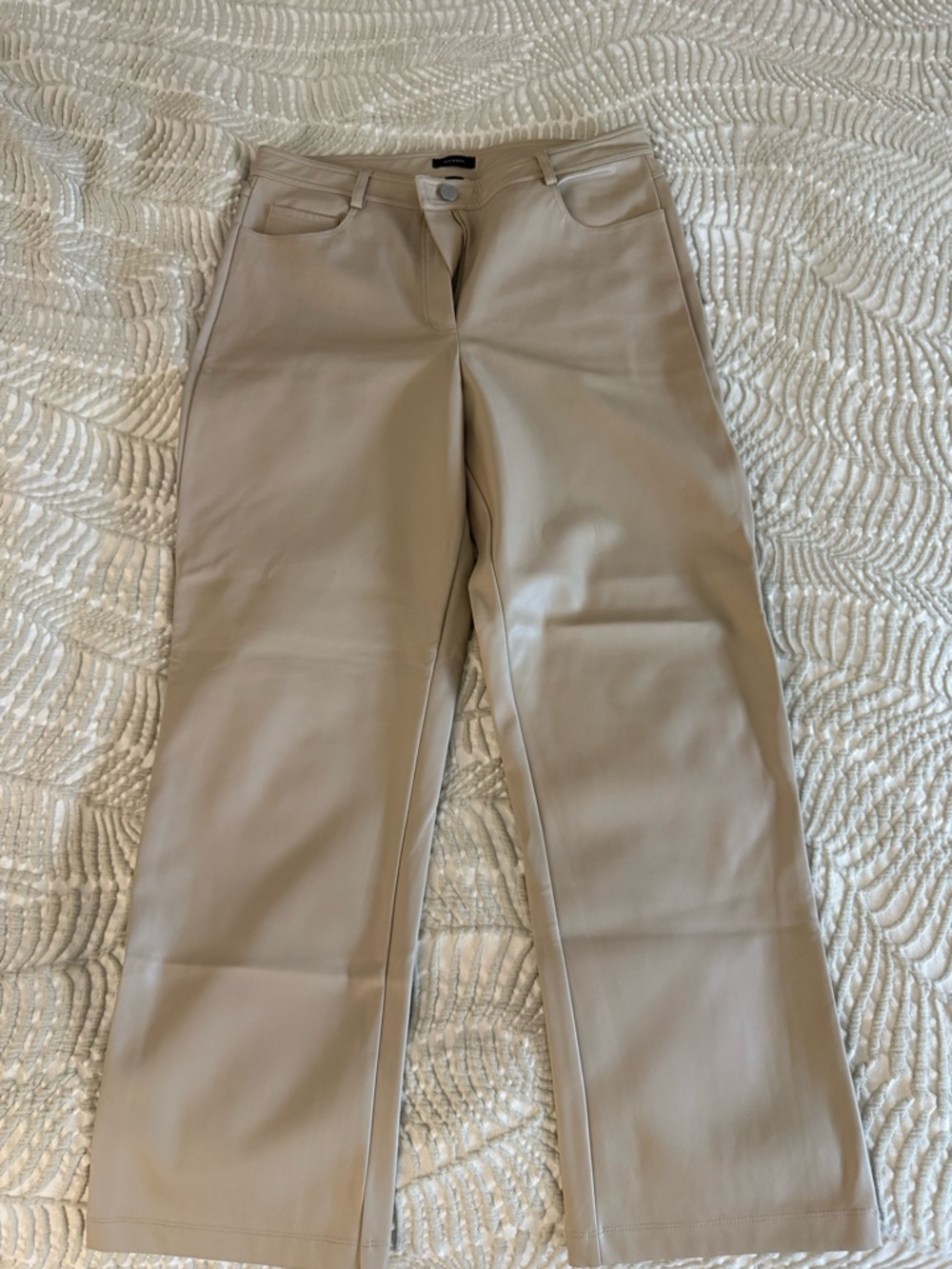 Halogen Beige Wide-Leg Jeans